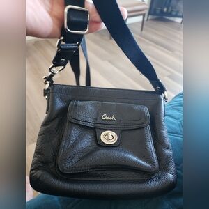 Coach Black Crossbody Bag with Silver Accents